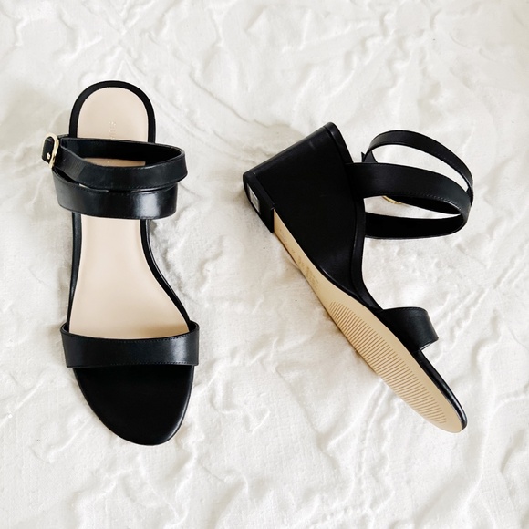 Stuart Weitzman Ava Ankle 75 wedge Sandal in Black Size 9.5 - Picture 3 of 7